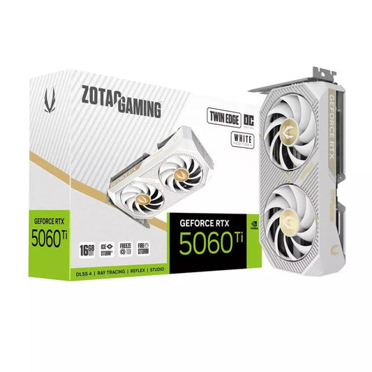 Zotac Gaming GeForce RTX 5060 Ti Twin Edge OC 16GB Graphics Card – White, DLSS 4