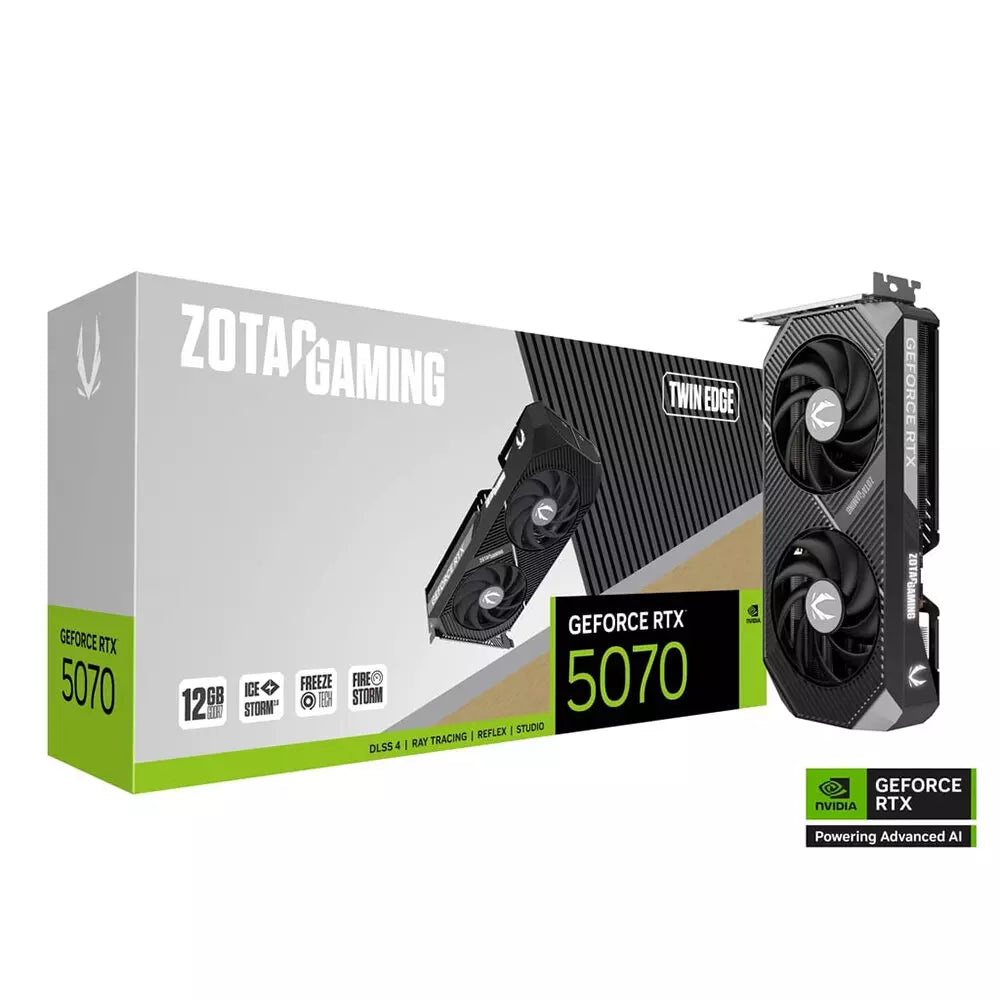 Zotac Gaming GeForce RTX 5070 Twin Edge 12GB Graphics Card – Black, DLSS 4