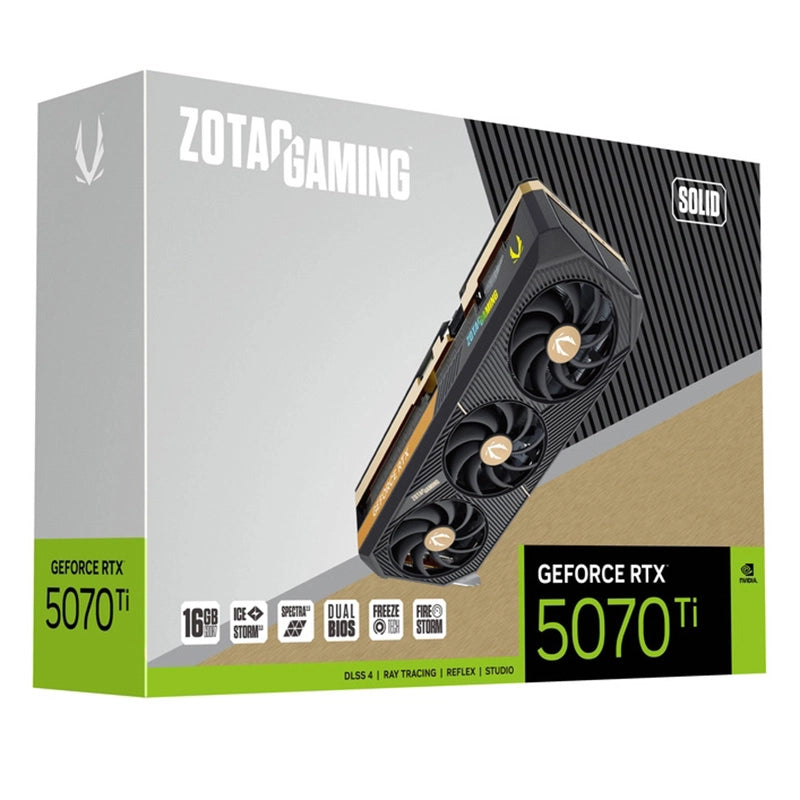 Zotac Gaming GeForce RTX 5070 Ti Solid 16GB GDDR7 Graphics Card, DLSS 4