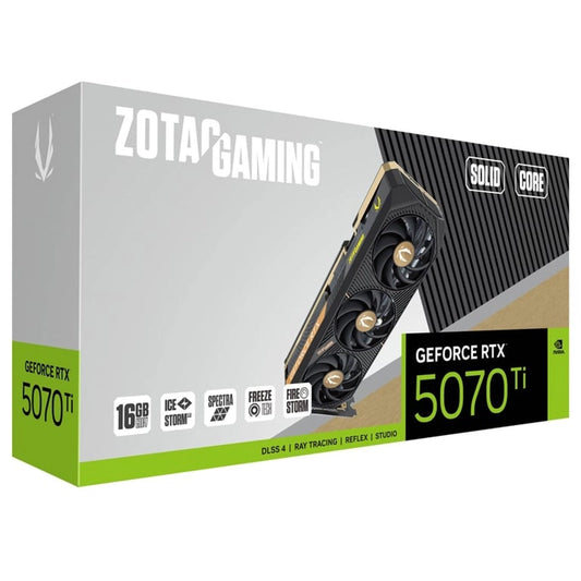Zotac Gaming GeForce RTX 5070 Ti Solid Core 16GB GDDR7 Graphics Card, DLSS 4