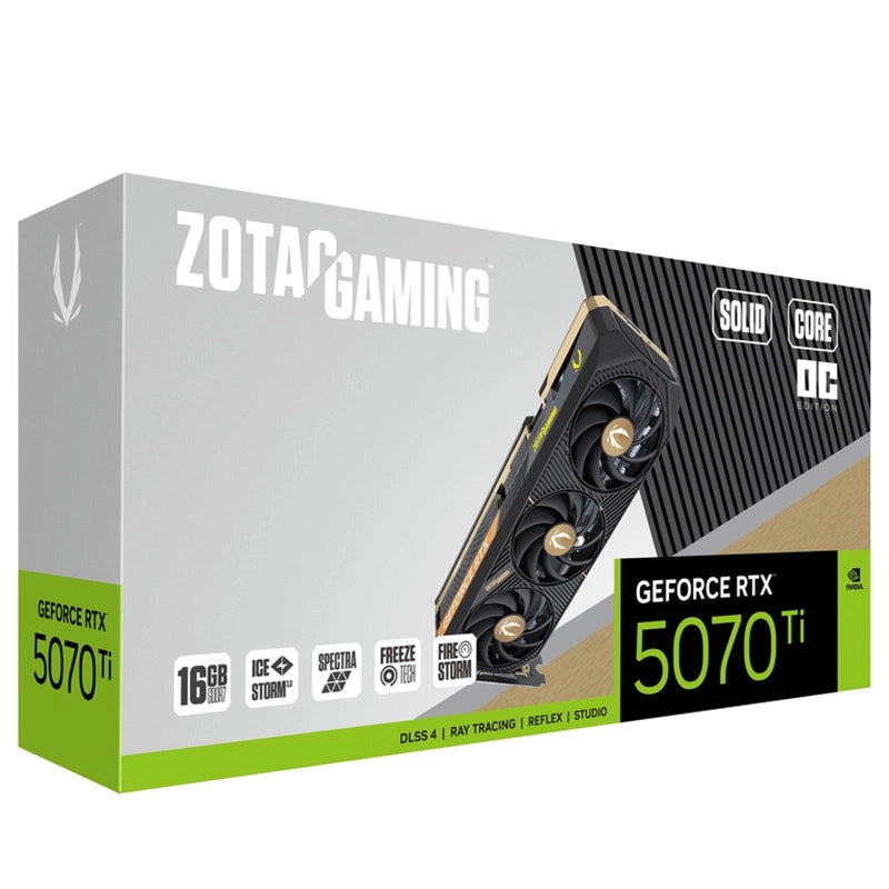 Zotac Gaming GeForce RTX 5070 Ti Solid Core OC 16GB GDDR7 Graphics Card, DLSS 4