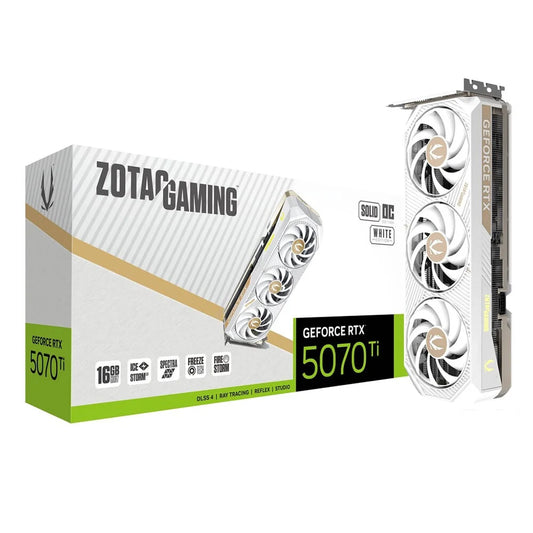 ZOTAC GAMING GeForce RTX 5070 Ti SOLID CORE OC Video Card > White, DLSS 4