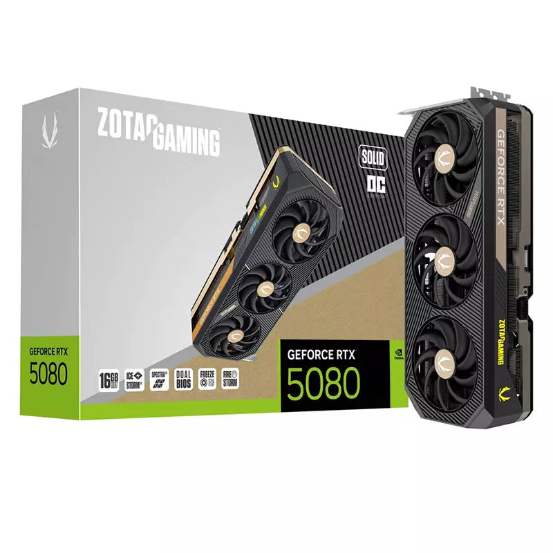 Zotac Gaming GeForce RTX 5080 Solid OC 16GB GDDR7 Graphics Card, DLSS 4