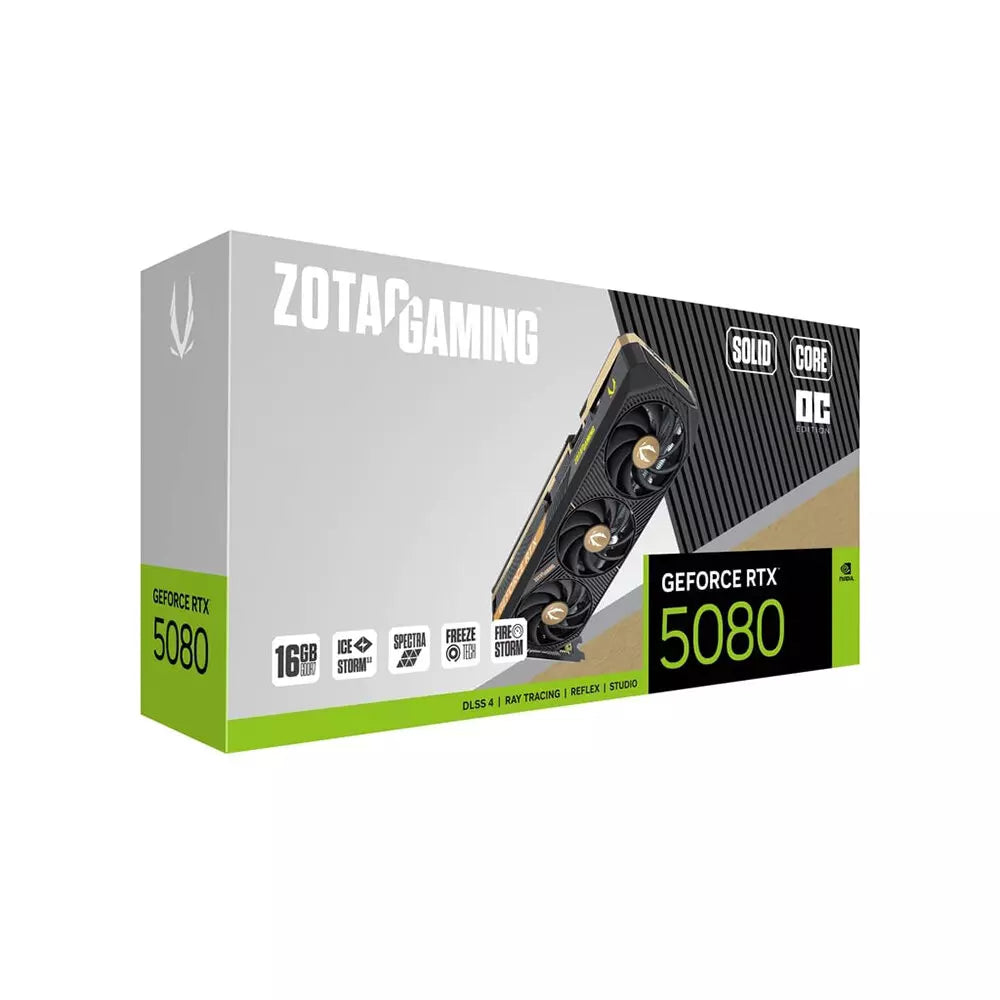 Zotac Gaming GeForce RTX 5080 Solid Core OC 16GB Graphics Card – Black, DLSS 4