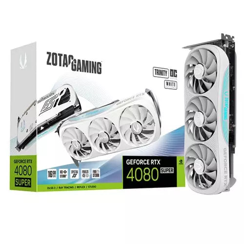 ZOTAC GAMING GeForce RTX 4080 SUPER Trinity 16GB GDDR6X OC Graphics Card – White, DLSS 3
