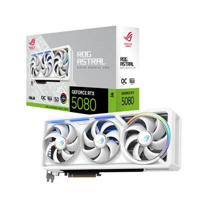 ASUS ROG Astral GeForce RTX 5080 White OC Edition Graphics Card, 16GB GDDR7, DLSS 4 - 90YV0LV4-M0NA00