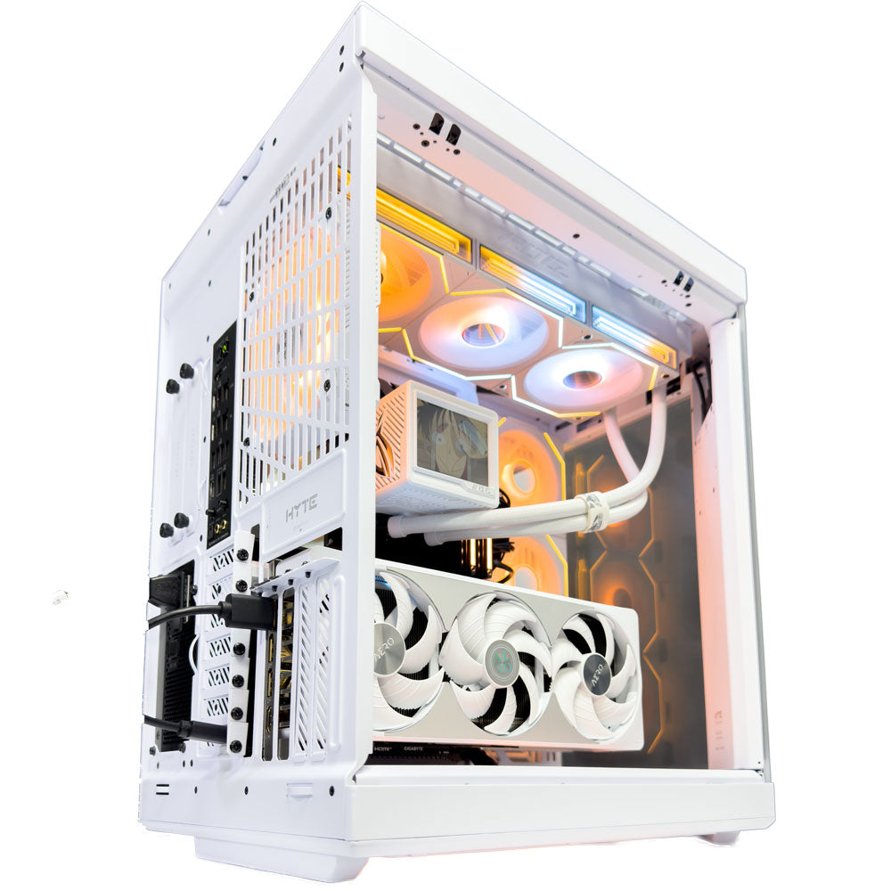 Aventador White Gaming PC (Intel Core Ultra 9 285K CPU, RTX 5080 OC 16GB GPU, 96GB RAM)