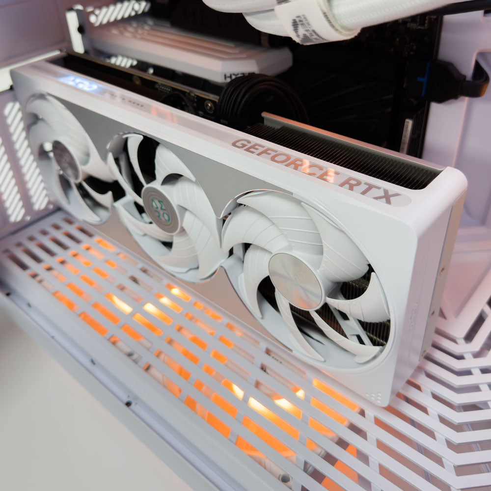 Aventador White Gaming PC (Intel Core Ultra 9 285K CPU, RTX 5080 OC 16GB GPU, 96GB RAM)