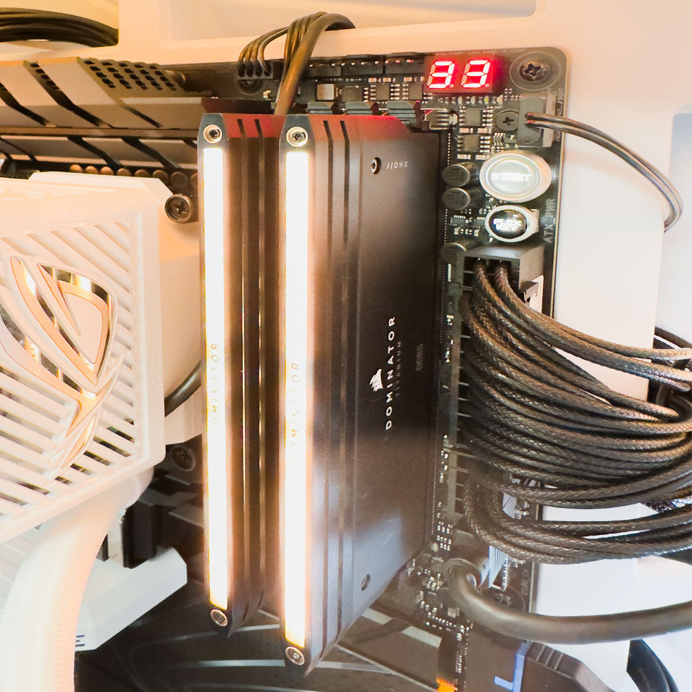 Aventador White Gaming PC (Intel Core Ultra 9 285K CPU, RTX 5080 OC 16GB GPU, 96GB RAM)