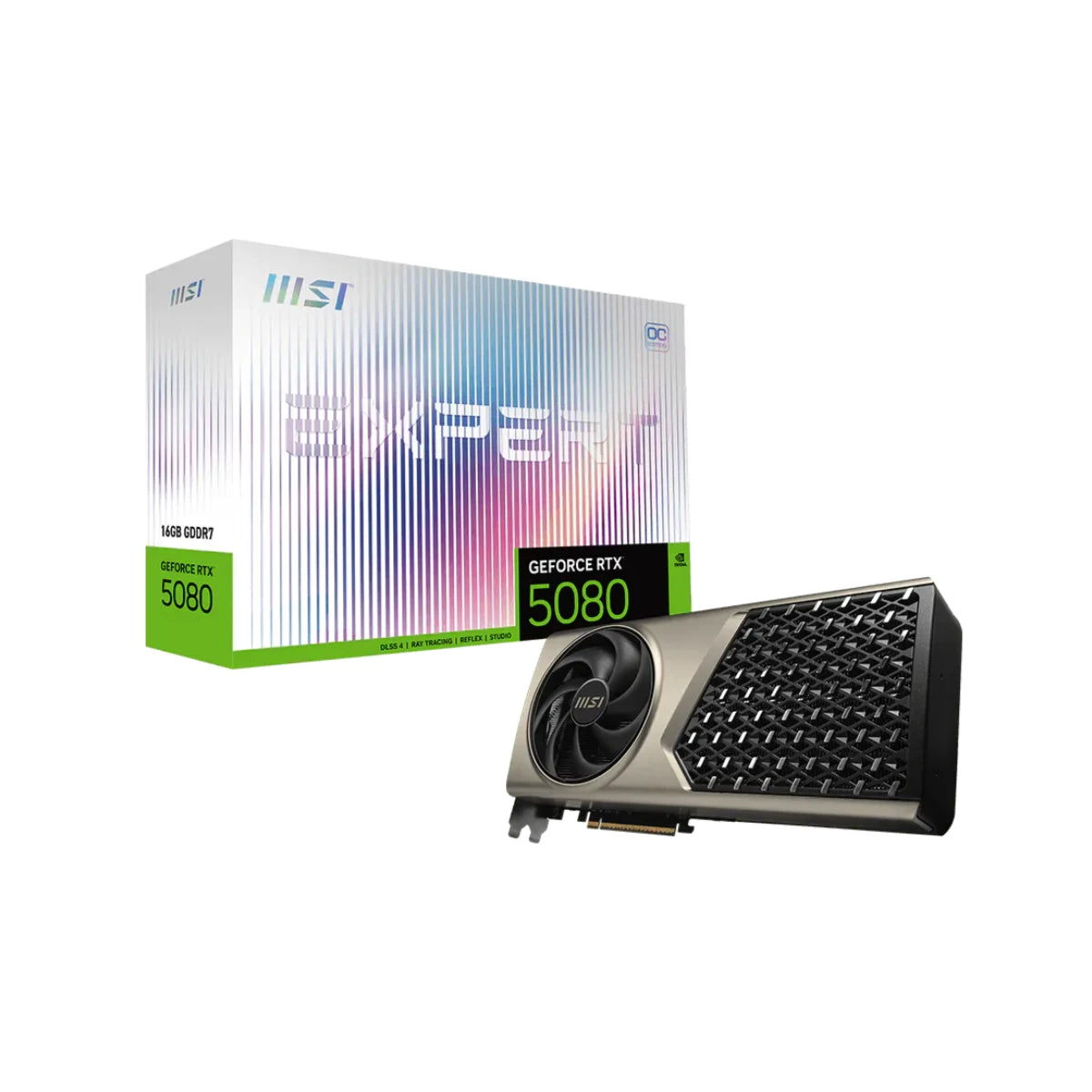 MSI GeForce RTX 5080 EXPERT OC Graphics Card, 16GB GDDR7, DLSS 4 - 912-V531-449