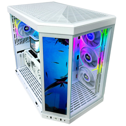Crystal White Gaming PC (AMD Ryzen 9 9950X3D CPU, RTX 5070 OC 12GB GPU, 32GB RAM)