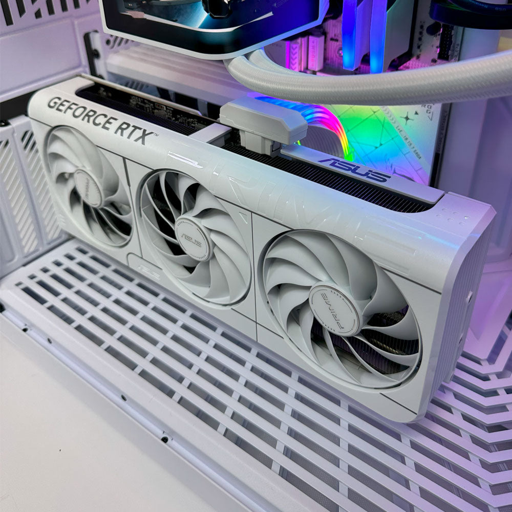 Crystal White Gaming PC (AMD Ryzen 9 9950X3D CPU, RTX 5070 OC 12GB GPU, 32GB RAM)