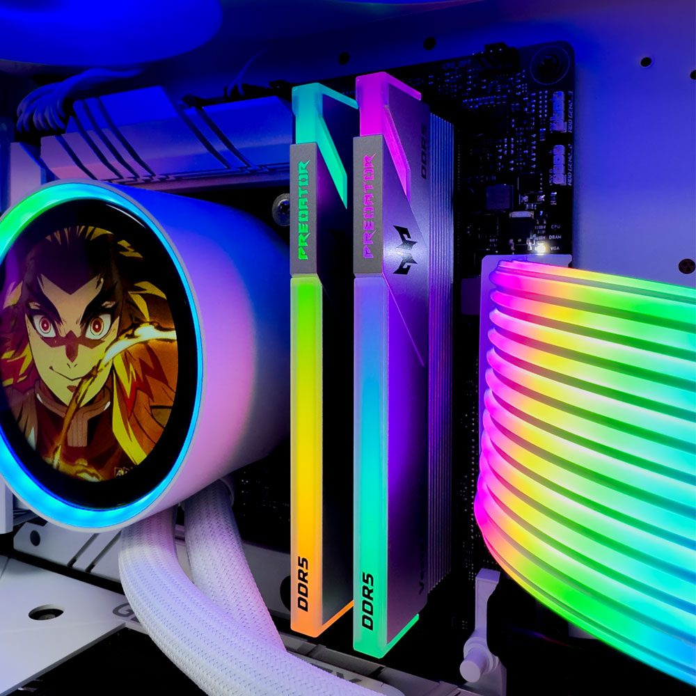 Eagle Ice White Gaming PC (AMD Ryzen 7 9700X CPU, RTX 5060 OC 8GB GPU, 32GB RAM)