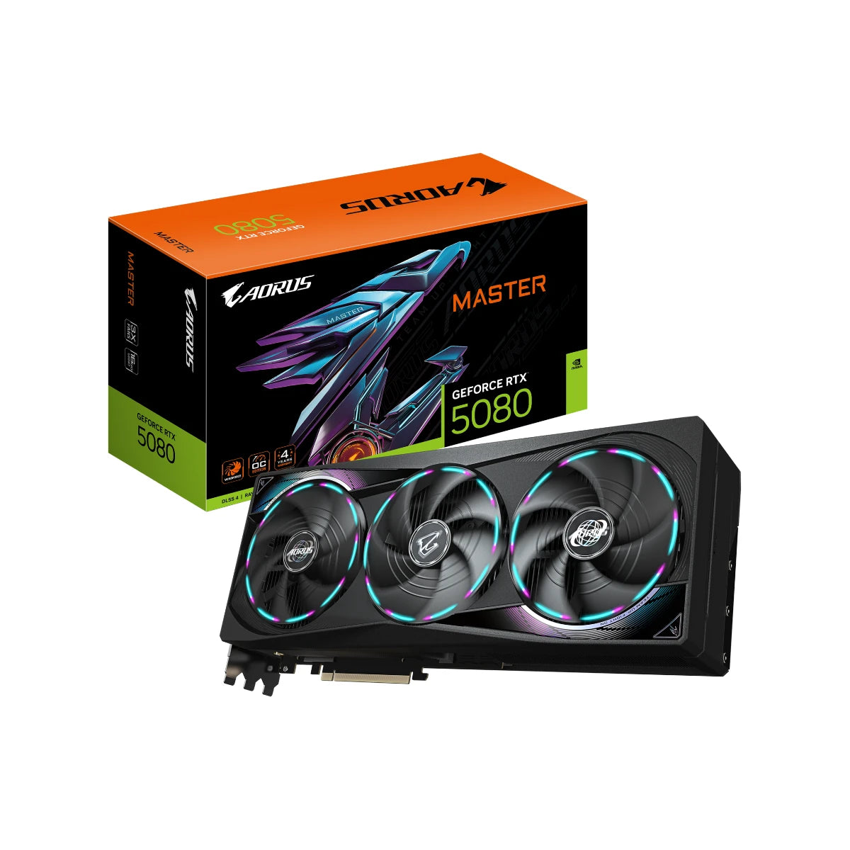 GIGABYTE AORUS GeForce RTX 5080 MASTER Graphics Card, 16GB GDDR7, DLSS 4 - GV-N5080AORUS-M-16GD