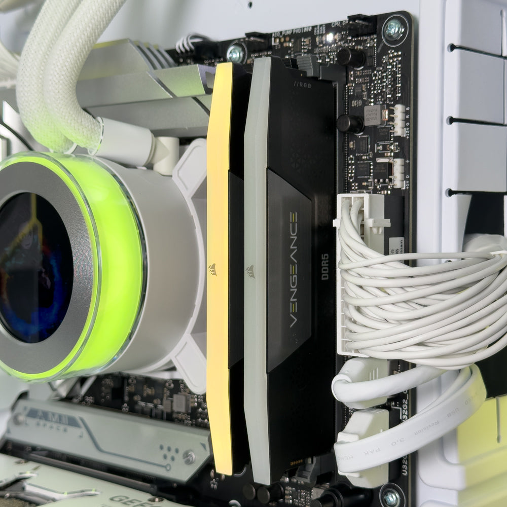 Shift White Gaming PC (AMD Ryzen 7 9800X3D CPU, RTX 5080 OC 16GB GPU, 64GB RAM)