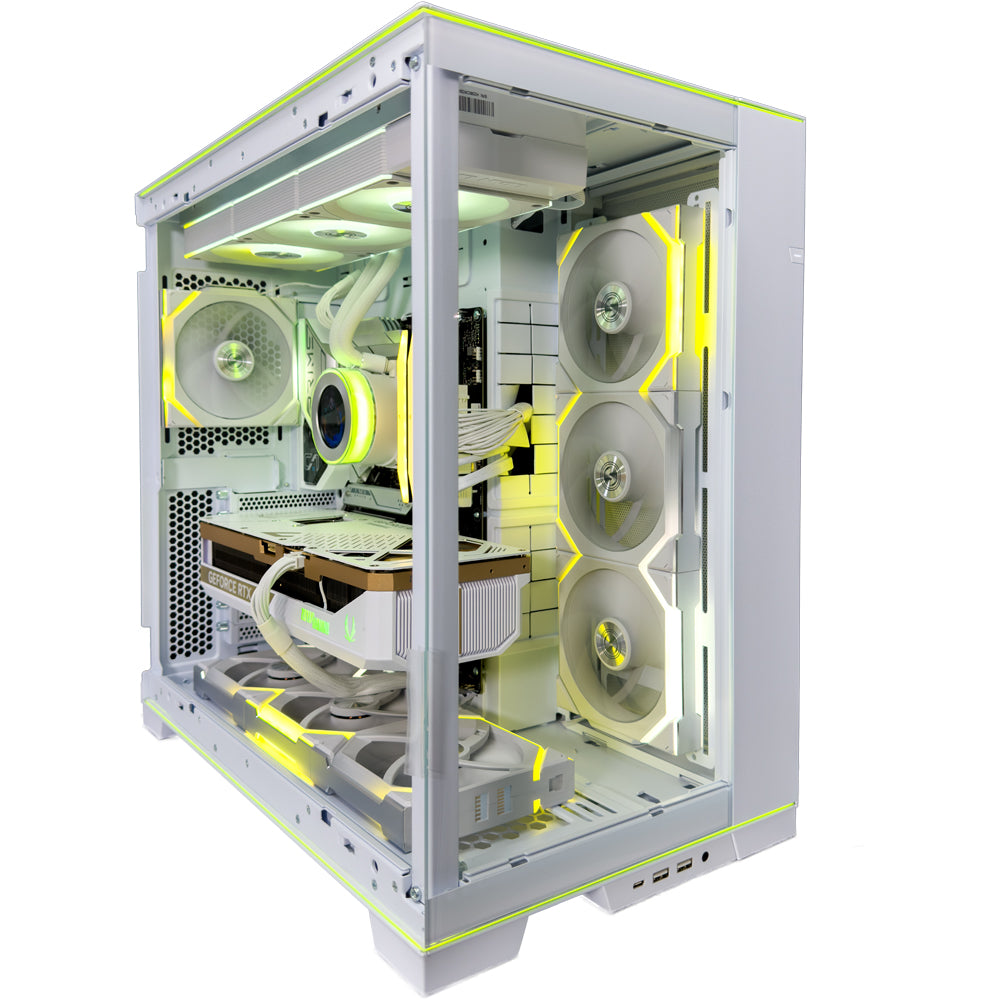 Shift White Gaming PC (AMD Ryzen 7 9800X3D CPU, RTX 5080 OC 16GB GPU, 64GB RAM)
