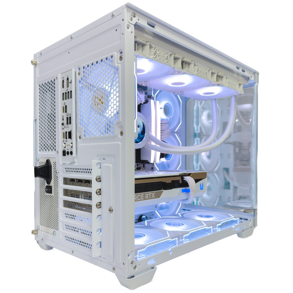 Solid White Gaming PC (AMD Ryzen 7 9700X CPU, RTX 5070 Ti OC 16GB GPU, 32GB RAM)