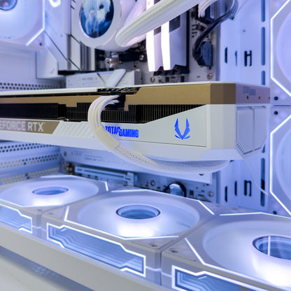 Solid White Gaming PC (AMD Ryzen 7 9700X CPU, RTX 5070 Ti OC 16GB GPU, 32GB RAM)
