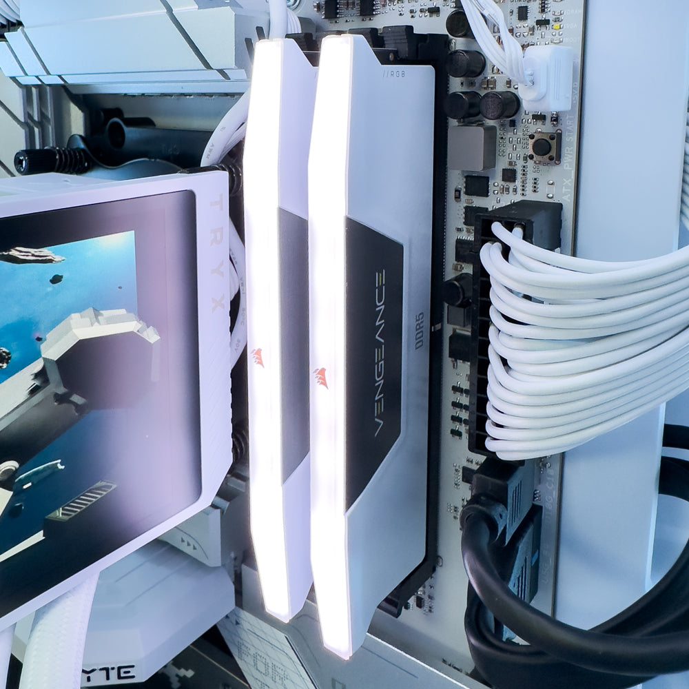 TRYX White Gaming PC (AMD Ryzen 9 9950X3D CPU, RTX 5070 Ti OC 16GB GPU, 32GB RAM)