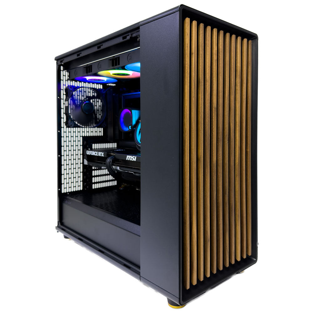Wood Gaming PC (AMD Ryzen 9 9950X3D CPU, RTX 5070 Ti OC 16GB GPU, 128GB RAM)